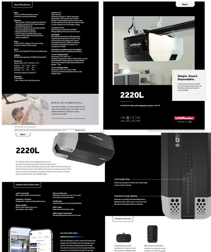 Liftmaster 2220/2240L brochure
