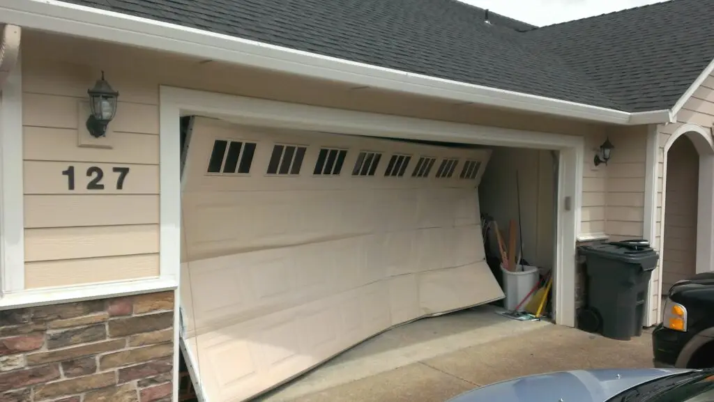 garage door damaged by a vehicle Clackamas Oregon